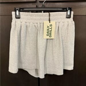 Daily Drills Light Gray Knit Skirt